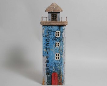 Holz-Leuchtturm Shabby