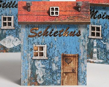 Holz-Lichthaus Shabby Schildkr