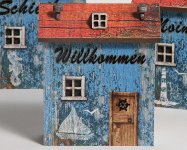 Holz-Lichthaus Shabby Schildkr