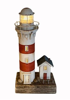 Holz-LED Leuchturm Shabby